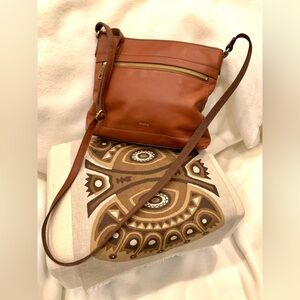Fossil Tan Leather Crossbody Bag
NWOT